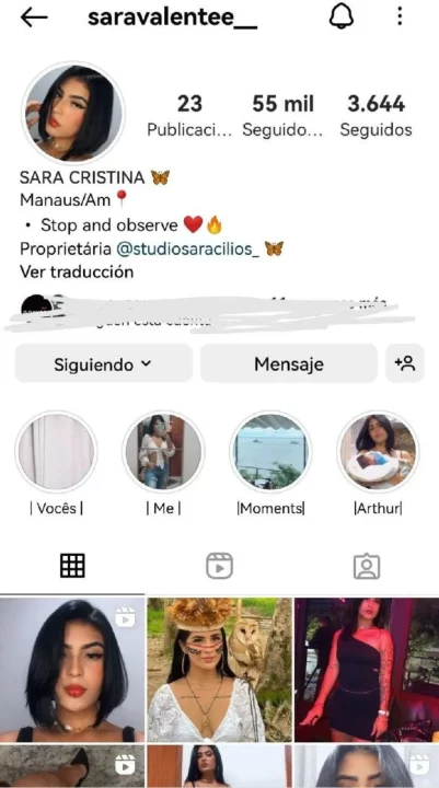 Sara Cristina putinha de Manaus instagram